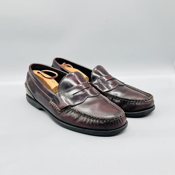 Sperry Shoes Men 11 Brown Leather Top Sider Slip On Penny Loafers Casual Comfort main image 5